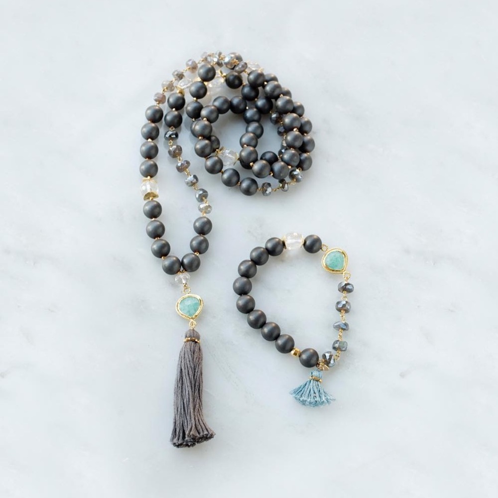 NWT $385 Chan Luu Signature Turquoise/Hematite/Bezeled Lapis SET ~ Gorgeous! 🌺 - Picture 3 of 5